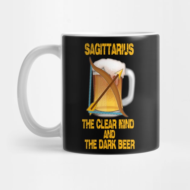 Funny beer t-shirt Sagittarius sign by Cervezas del Zodiaco